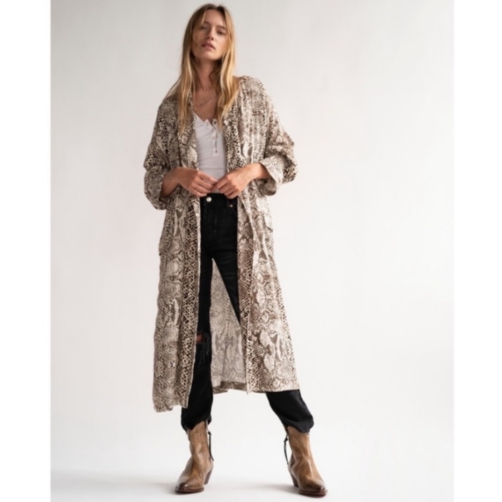 Free People Snake Print Cardigan Duster - Picture 10 of 12
